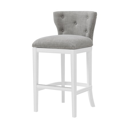 Alaterre Furniture Miranda Swivel Bar Height Bar Stool, White, 2PK ANMR02FDCR2